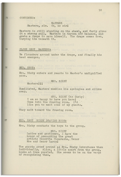 Moe Howard's 33pp. Script Dated April 1945 for The Three Stooges Film ''Micro-Phonies'' -- With Annotations in Moe's Hand -- Very Good Condition